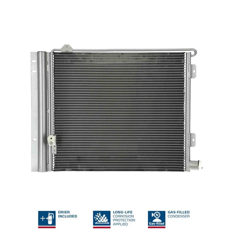 A/C condensator (met droger) past: MAN FOC, TGL I, TGL II, TGM I, TGM II 4.6D/6.9D/Electric 01.04-