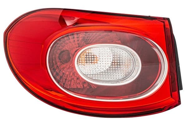 Achterlicht Links (extern, P21W/WY21W, kleur indicator wit, kleur van het glas red/wit) past: VW TIGUAN I 09.07-04.11