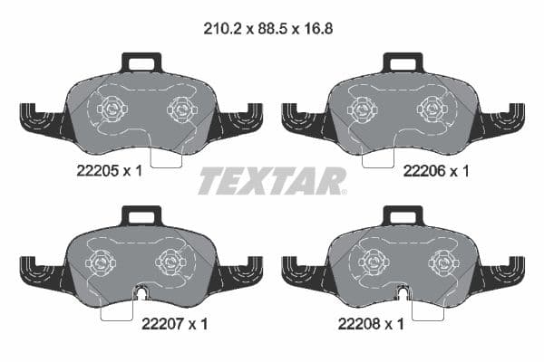 Remblokken set Voor , past: AUDI TT 1.8/2.0/2.0D 07.14-