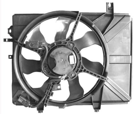 Radiatorventilator (met huisvesting) past: HYUNDAI GETZ 1.5D 07.04-06.09