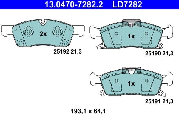 Keramische remblokken Voor , past: MERCEDES GL (X166), GLE (C292), GLE (W166), GLS (X166), M (W166)  DODGE DURANGO  JEEP GRAND CHEROKEE, GRAND CHEROKEE IV 2.2D-6.4 11.10-