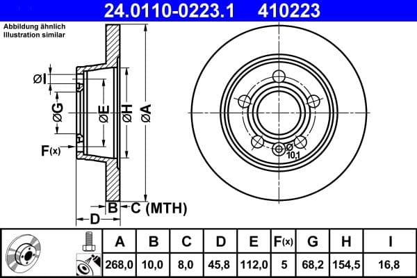 Brake disc Achter Links/Rechts past: FORD GALAXY I, GALAXY MK I  SEAT ALHAMBRA  VW SHARAN 1.8-2.8 03.95-03.10