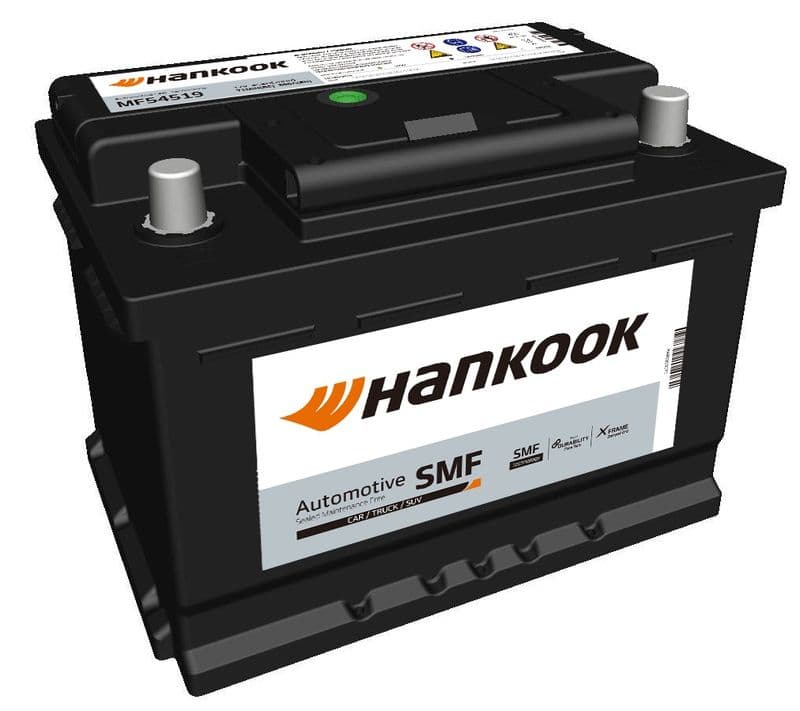 Batterij HANKOOK 12V 60Ah/510A (R+ standaard terminal) 242x174x175 B13 - montageflens 10,5 mm (beginnen)