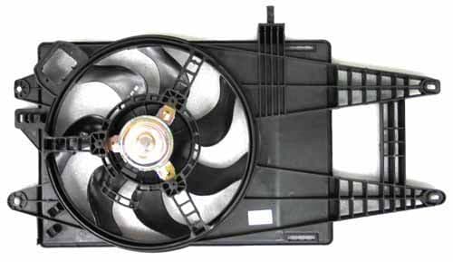 Radiatorventilator (met huisvesting) past: FIAT IDEA, PUNTO  LANCIA MUSA, YPSILON 1.4/1.4LPG 09.03-