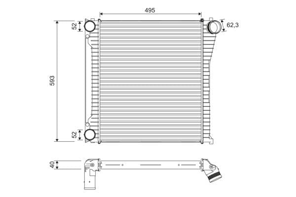 Toevoerluchtkoeler past: LAND ROVER RANGE ROVER III 4.4D 07.10-08.12