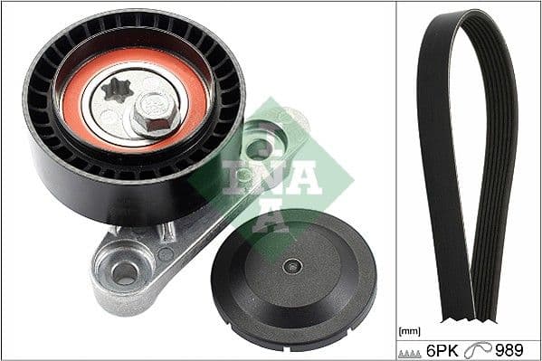 Multi-V-riemset met spanner past: SEAT IBIZA IV, IBIZA IV SC, IBIZA IV ST, MII, TOLEDO IV  SKODA CITIGO, FABIA III, FABIA III PRAKTIK, KAMIQ, RAPID, SCALA, YETI 1.0/1.0CNG/1.6 08.11-