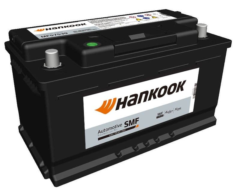 Batterij HANKOOK 12V 75Ah/640A (R+ standaard terminal) 315x174x175 B13 - montageflens 10,5 mm (beginnen)
