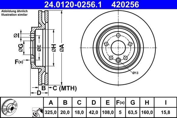 Brake disc Achter Links/Rechts past: JAGUAR F-PACE, I-PACE, XE, XF II, XF SPORTBRAKE  LAND ROVER DISCOVERY SPORT, RANGE ROVER VELAR 1.5H-Electric 09.14-