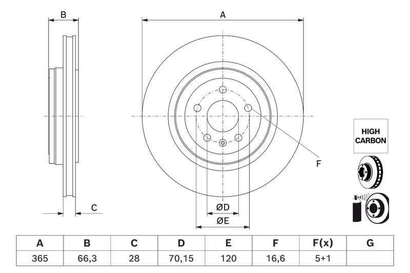Brake disc Achter Links/Rechts past: TESLA MODEL S Electric 09.12-