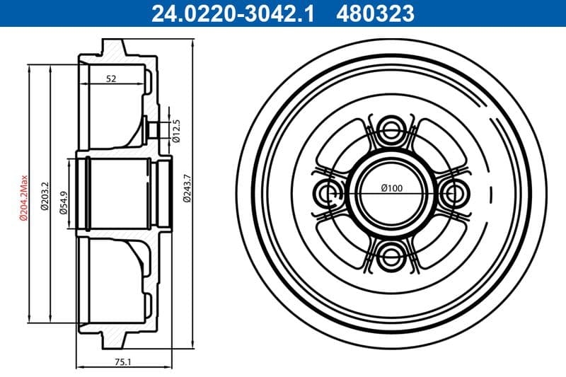 Brake drum Achter past: NISSAN MICRA IV, NOTE 1.2/1.5D 05.10-