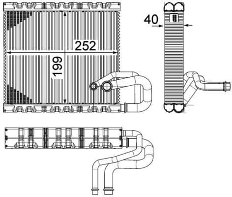 Airconditioning verdamper past: MERCEDES SPRINTER 3,5-T (B906), SPRINTER 3-T (B906), SPRINTER 4,6-T (B906), SPRINTER 5-T (B906)  AUDI A3  VW CRAFTER 30-35, CRAFTER 30-50 1.8-3.5 03.06-12.19