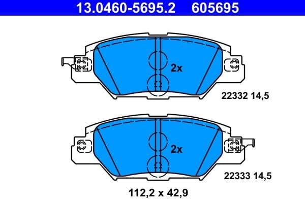 Remblokken set Achter , past: MAZDA CX-5, MX-5 IV, MX-5 RF TARGA 1.5-2.5H 11.11-