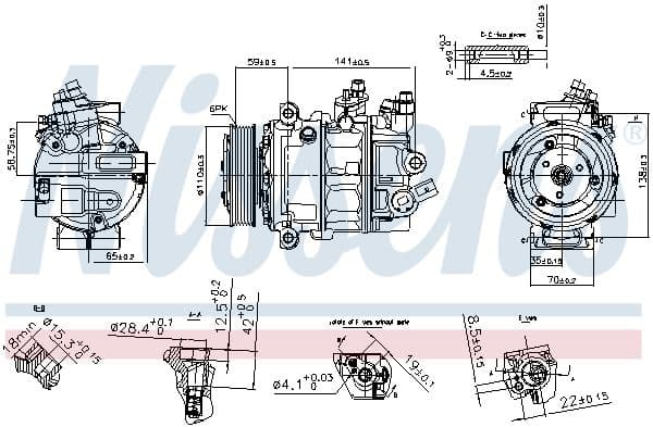 Airconditioning compressor past: SEAT ALHAMBRA  VW ATLAS, MULTIVAN T6, SHARAN, TRANSPORTER T6, TRANSPORTER T6 / CARAVELLE T6 1.4-3.6 05.11-