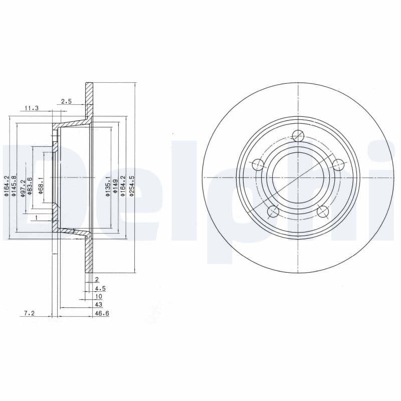 Remschijf set (2 stuks) Achter Links/Rechts past: AUDI A6 C4, A6 C5 1.8-3.0 06.94-01.05