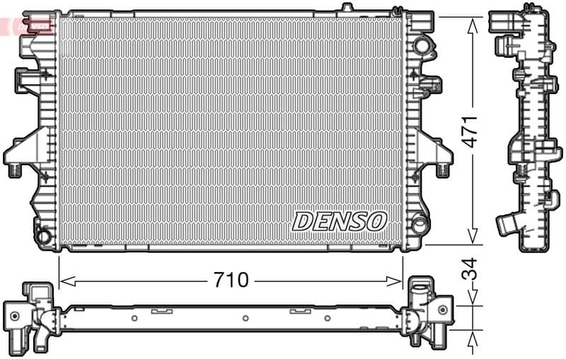 Motorradiator past: VW CALIFORNIA T5 CAMPER, MULTIVAN T5, TRANSPORTER T5 1.9D/2.5D 04.03-11.09