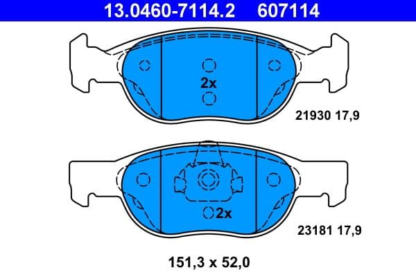 Remblokken set Voor , past: FIAT PUNTO  LANCIA Y 1.2-1.7D 01.94-03.12