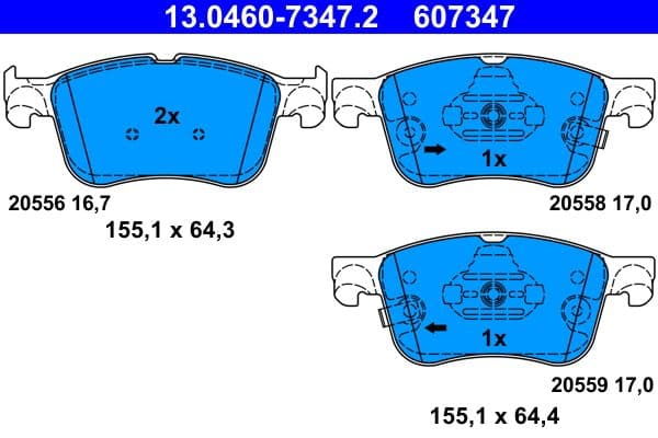 Remblokken set Voor , past: FORD FOCUS IV, KUGA III, PUMA 1.0-2.5H 01.18-