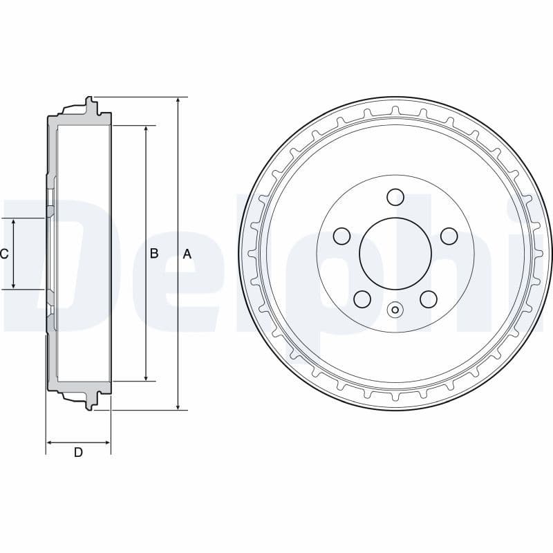 Brake drum Achter past: AUDI A1, A1 ALLSTREET, A1 CITY CARVER  SEAT ARONA, IBIZA V  SKODA FABIA IV, KAMIQ, SCALA  VW POLO VI, TAIGO, T-CROSS 1.0-1.6D 01.17-