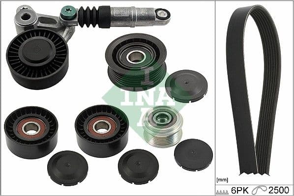 V-snaren set (met rollen) past: AUDI A4 ALLROAD B8, A4 B8, A5, A6 ALLROAD C6, A6 C6, Q5  VW PHAETON 2.7D/3.0D 05.04-05.17