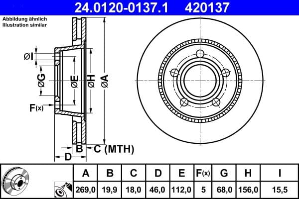 Brake disc Achter Links/Rechts past: AUDI 100 C3, 200 C3, A8 D2 1.8-4.2 09.83-09.02
