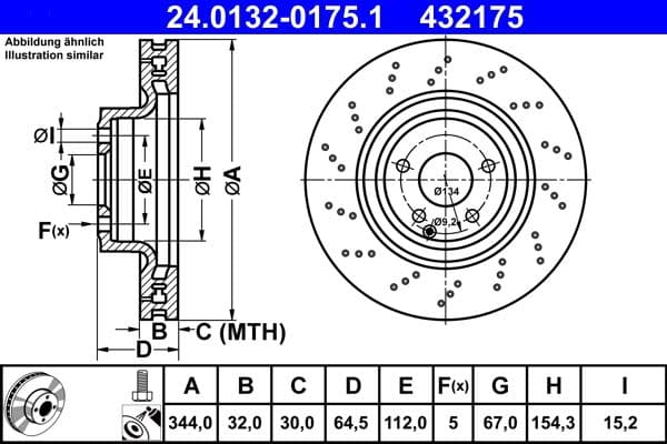 Brake disc Voor Links/Rechts past: MERCEDES E (W212), E T-MODEL (S212), SLC (R172), SLK (R172) 1.6-3.5 02.11-