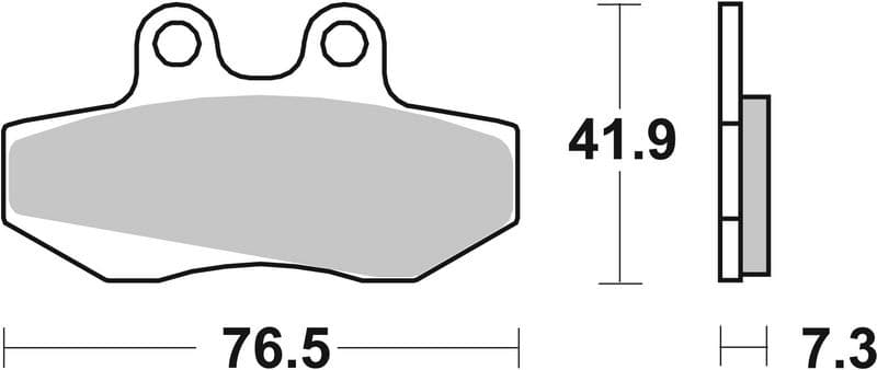 Brake pads Voor, beoogd gebruik: route, materiaal: keramisch / koolstof-6, 41,9x76,5x7,3mm past: APRILIA CLASSIC, PEGASO, RED ROSE, RX, TUAREG  BETA RR  BULTACO LOBITO  DERBI GPR 50-180 1986-2008