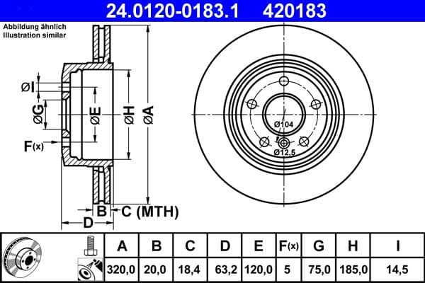 Brake disc Achter Links/Rechts past: BMW 5 (E60), 5 (E61), 6 (E63), 6 (E64) 2.0-3.0D 12.01-12.10