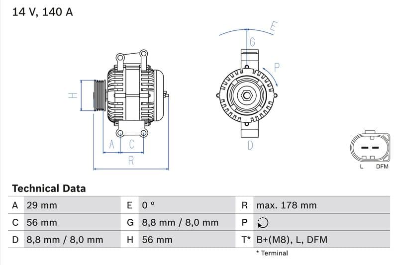 Dynamo (14V, 140A, gereviseerd) past: AUDI A3, A4 B6, A4 B7, A6 C5, TT  SEAT ALHAMBRA, ALTEA, ALTEA XL, EXEO, EXEO ST, LEON, TOLEDO III  SKODA OCTAVIA II, SUPERB II, YETI 1.6-2.0D 11.00-07.18