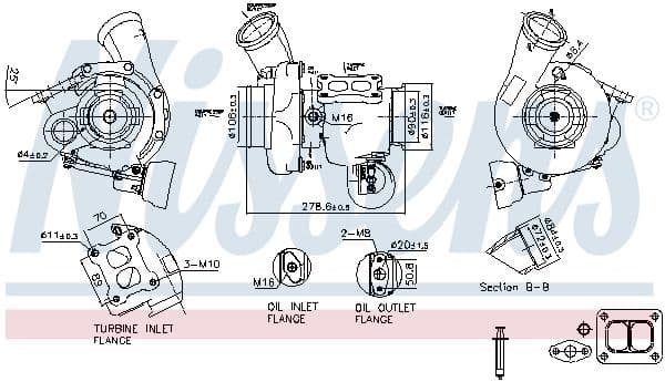 Turbocompressor (met bevestigingskit) past: SCANIA G  P  R  T past: SCANIA G I, K I, P I, R I DC13.107-OC9.G05 01.06-