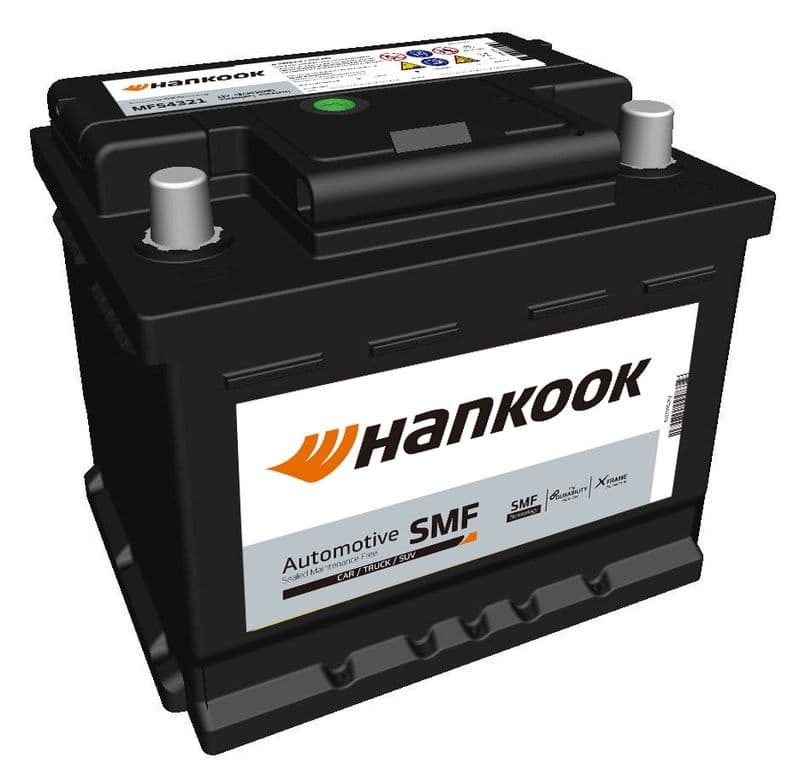 Batterij HANKOOK 12V 45Ah/450A (R+ standaard terminal) 208x174x175 B13 - montageflens 10,5 mm (beginnen)