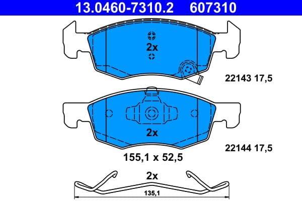 Remblokken set Voor , past: OPEL CORSA E 1.0-1.6 09.14-