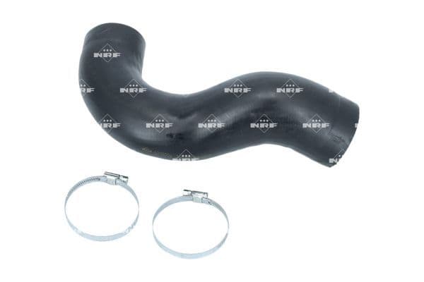 Intercooler slang Links (Uitlaatzijde, diameter 54/61mm, lengte 380mm, zwart) past: FORD TRANSIT, TRANSIT TOURNEO 2.2D 04.06-08.14