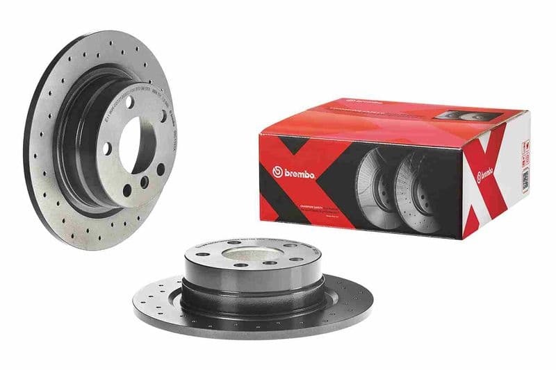 Brake disc, BREMBO Xtra, 1pcs, Drilled   Links/Rechts, buitendiameter 290 mm, dikte 11 mm, past: BMW 1 (F20), 1 (F21), 2 (F22, F87), 2 (F23) 1.5-2.0D 07.11-06.21