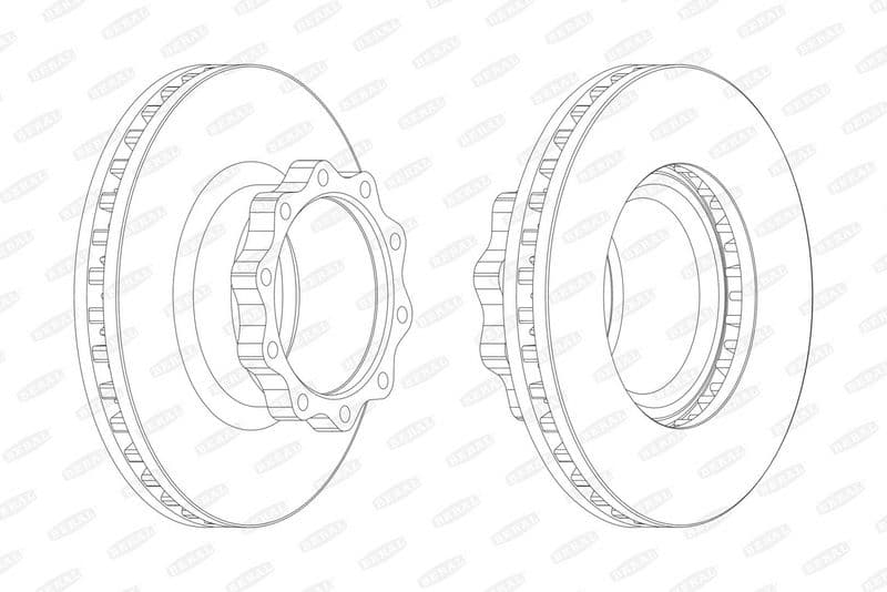 Brake disc voor Links/Rechts (377mmx45mm) past: MAN HOCL, M 2000 L, M 2000 M, TGM I, TGM II, TGS I, TGX I 03.95-