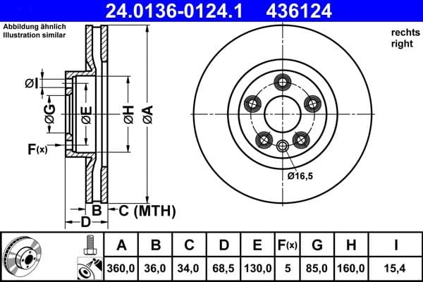 Brake disc Voor Rechts past: PORSCHE CAYENNE  VW TOUAREG 3.0D-4.8 01.10-12.18