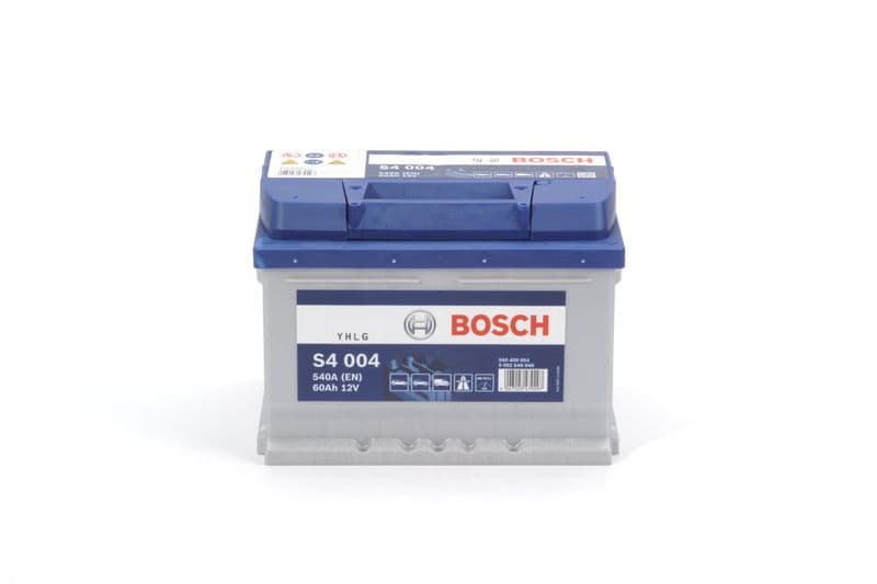 Batterij BOSCH 12V 60Ah/540A S4 (R+ standaard terminal) 242x175x175 B00 - geen montageflens (beginnen)