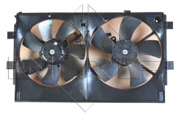Radiatorventilator (met huisvesting) past: CITROEN C-CROSSER, C-CROSSER ENTERPRISE  MITSUBISHI ASX, LANCER VIII, OUTLANDER II  PEUGEOT 4007 1.8D-3.0 11.06-