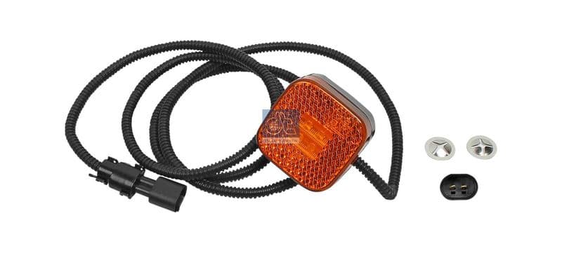 Markeringslichten Links/Rechts, oranje, LED, hoogte 65mm  breedte 65mm, lengte kabel 151mm, 24V past: MAN F2000, F90 07.86-