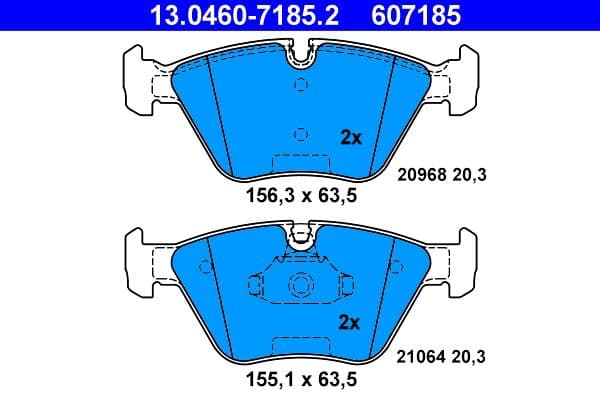 Remblokken set Voor , past: BMW 3 (E36), 3 (E46), 5 (E34), 7 (E32), Z4 (E85), Z4 (E86) 2.0-3.2 03.85-08.08