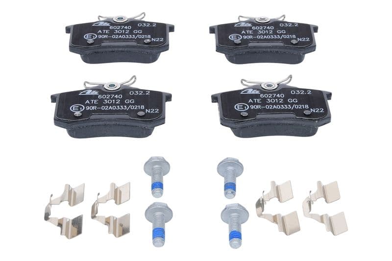 Remblokken set Achter (met extra's  met remklauw geleidingsbouten), past: DS DS 3  CITROEN C3 II, C3 ORIGIN III, C3 PICASSO, C4, C4 CACTUS, C4 I, DS3  FIAT SCUDO  PEUGEOT 2008 I 1.0-2.0D 05.86-