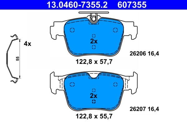Remblokken set Achter (met extra's), past: AUDI A3, A3 ALLSTREET  CUPRA FORMENTOR, LEON, LEON SPORTSTOURER  FORD TOURNEO CONNECT V761 NADWOZIE WIELKO, TRANSIT CONNECT V761 1.0-2.5 07.19-