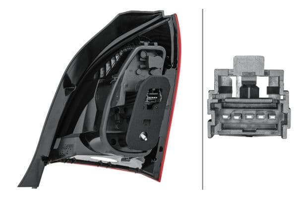 Achterlicht Links (extern, P21/5W/P21W) past: RENAULT TWINGO II