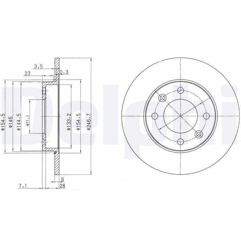 Remschijf set (2 stuks) Achter Links/Rechts past: CITROEN BERLINGO, BERLINGO MULTISPACE, C2, C2 ENTERPRISE, C3 I, C3 PLURIEL, C4, C4 I, XSARA PICASSO  PEUGEOT 1007, 307 1.1-Electric 06.96-
