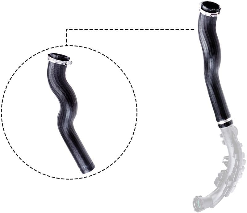 Intercooler slang (diameter 52/57mm, lengte 490mm, zwart) past: OPEL MOVANO A  RENAULT MASTER II 2.5D 10.03-