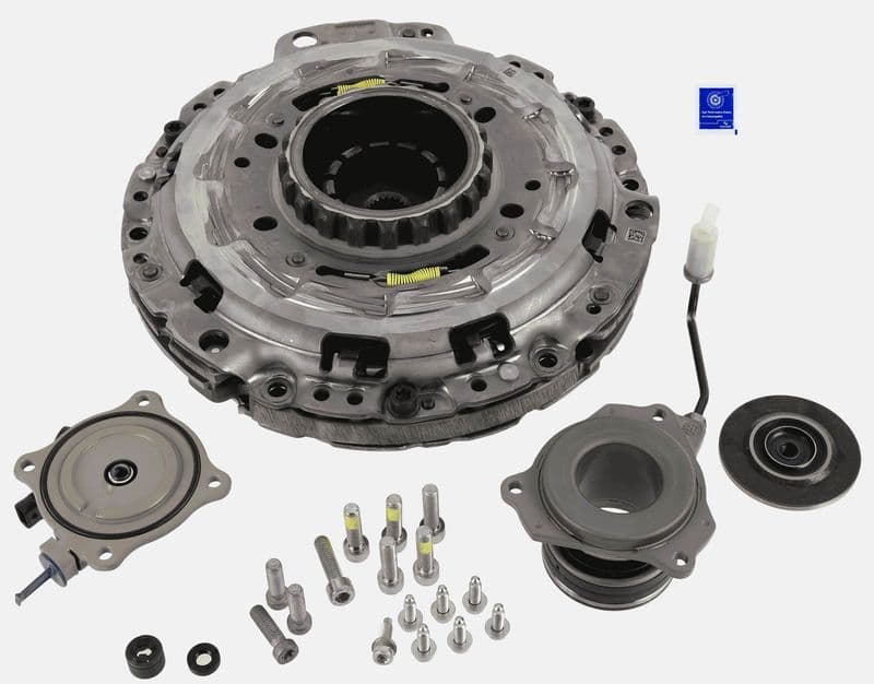 Koppelingskit met dubbele plaat en lager (Met koppelingsdeksel  met centrale koppeling slave cilinder, 220mm) past: ALFA ROMEO GIULIETTA, MITO  FIAT 500L, 500X  JEEP RENEGADE 1.4 09.09-