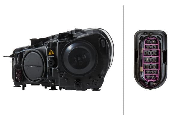 Koplamp Rechts (bi-xenon, D1S/PY21W/W5W, elektrisch, met motor, kleur invoegen: verchroomd/zwart) past: VW GOLF VI