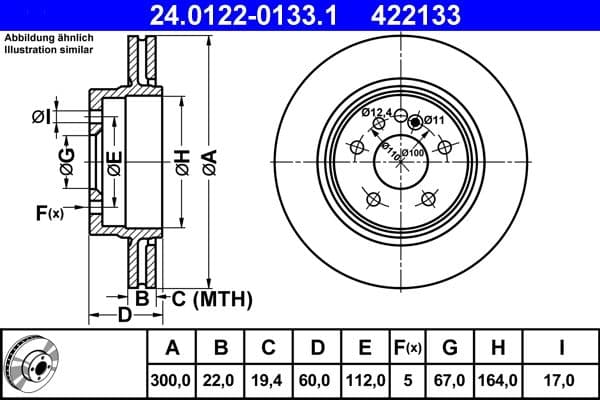 Brake disc Achter Links/Rechts past: MERCEDES S (C140), S (W140) 4.2/5.0/6.0 02.91-12.99