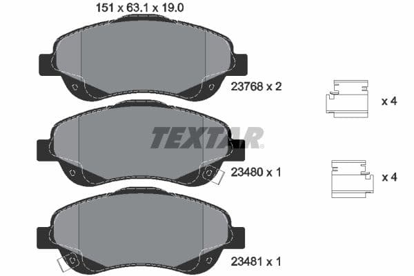 Remblokken set Voor , past: TOYOTA AVENSIS, COROLLA VERSO 1.6-2.4 10.00-03.09