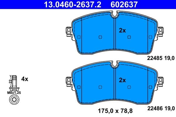 Remblokken set Voor (met remklauw geleidingsbouten), past: LAND ROVER DISCOVERY SPORT, RANGE ROVER EVOQUE 1.5H-2.2D 06.11-