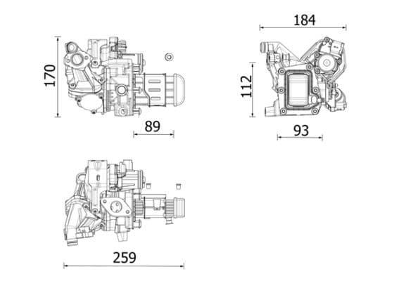 EGR-klep (module met radiator) past: DS DS 4, DS 5, DS 7  CITROEN C4 GRAND PICASSO II, C4 II, C4 PICASSO II, C4 SPACETOURER, C5 AIRCROSS, C5 III, DS4, DS5, GRAND C4 SPACETOURER 2.0D/2.2D 04.09-